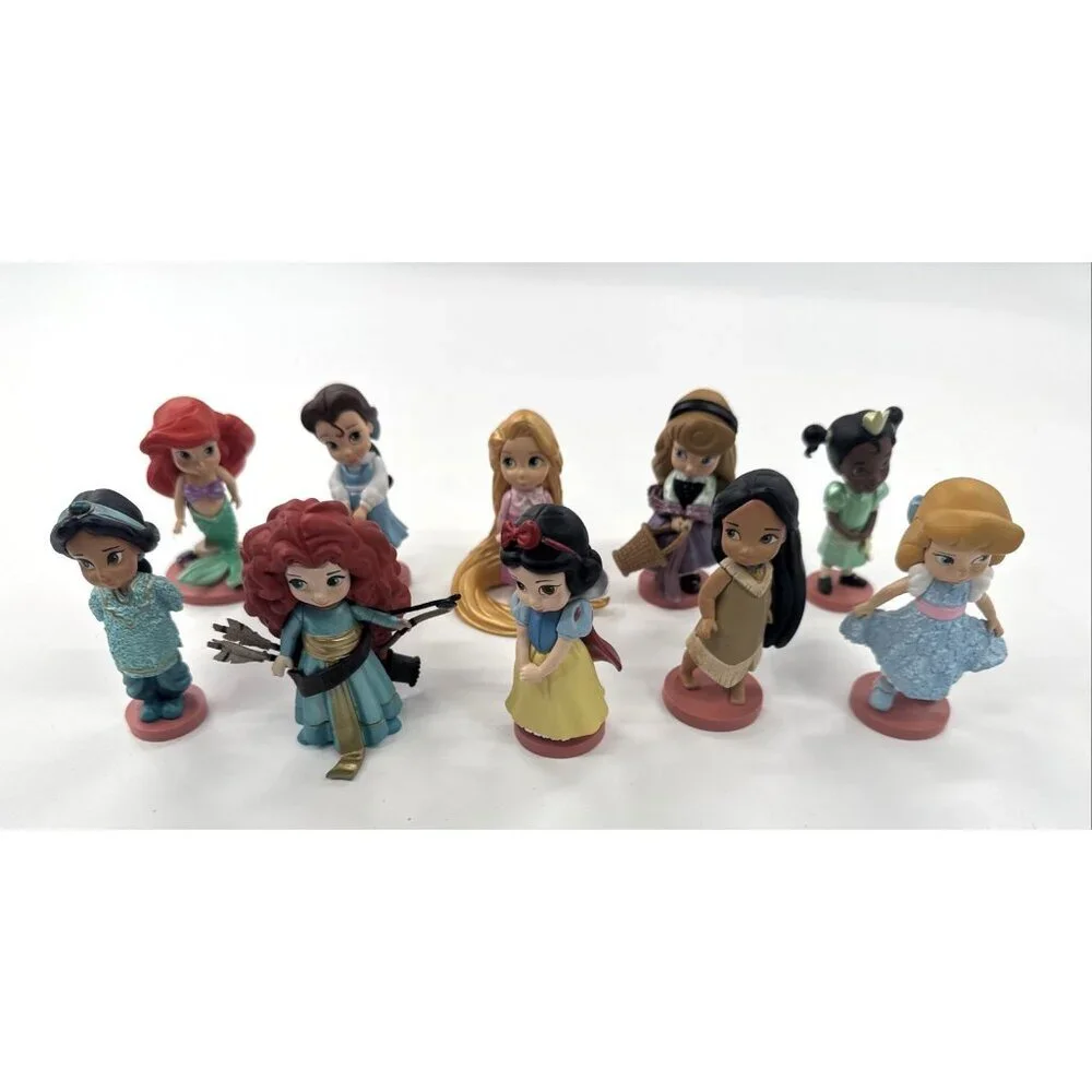 Disney Animators Collection Figures Lot of 10 Mini Princess PVC Cake Topper